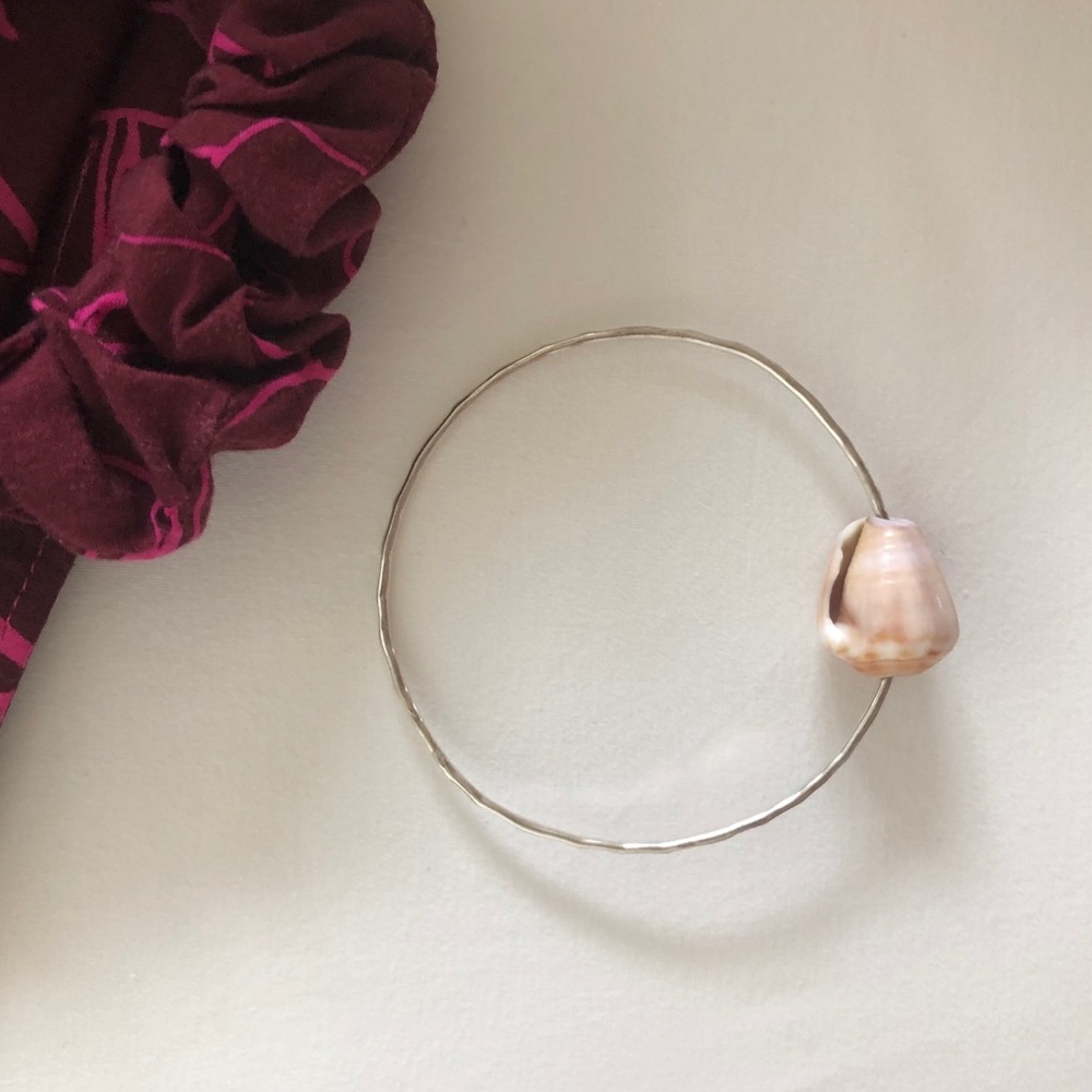 sterling silver shell bangle